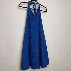 J. Crew Vibrant Blue Y2K Halter Dress
